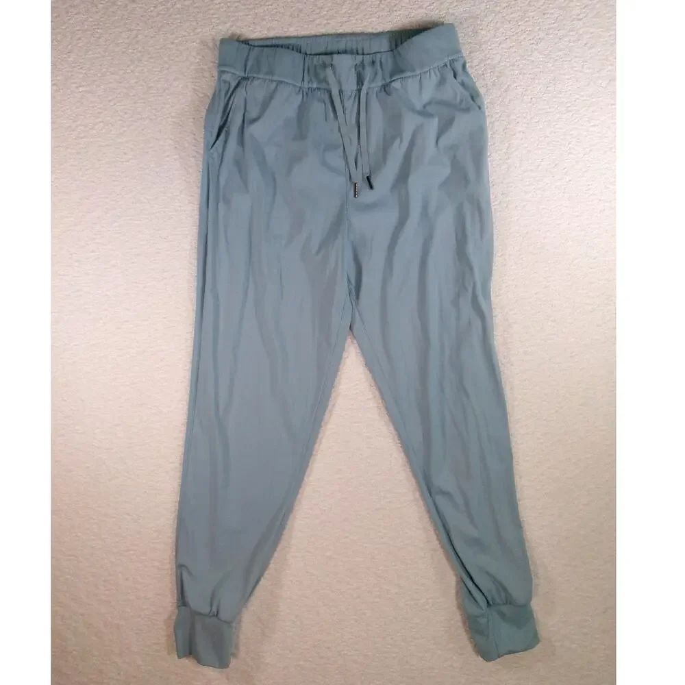 Sage Collective Women’s Dusty Blue High Rise Drawstring Activewear Joggers small
